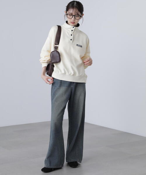 FREE'S MART(フリーズマート)の「◆スタンドネックバイカラースウェット(スウェット・レディース・ホワイト/ホワイト系その他・FREE)」の8枚目の写真