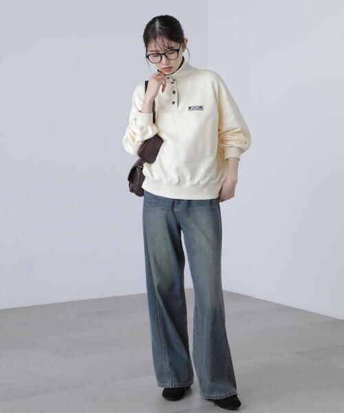 FREE'S MART(フリーズマート)の「◆スタンドネックバイカラースウェット(スウェット・レディース・ホワイト/ホワイト系その他・FREE)」の9枚目の写真