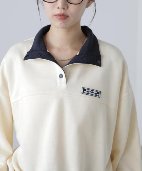 FREE'S MART(フリーズマート)の「◆スタンドネックバイカラースウェット(スウェット・レディース・ホワイト/ホワイト系その他・FREE)」の14枚目の写真