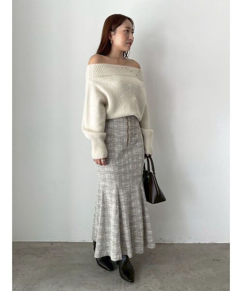 LAGUNAMOON(ラグナムーン)の「カットツイードフロントZIPスカート(スカート・レディース・アイボリー/ブラック・SMALL/MEDIUM)」の21枚目の写真