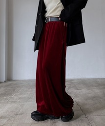 サイドタックルーズベロアパンツ/イージーパンツ【4color・2size】