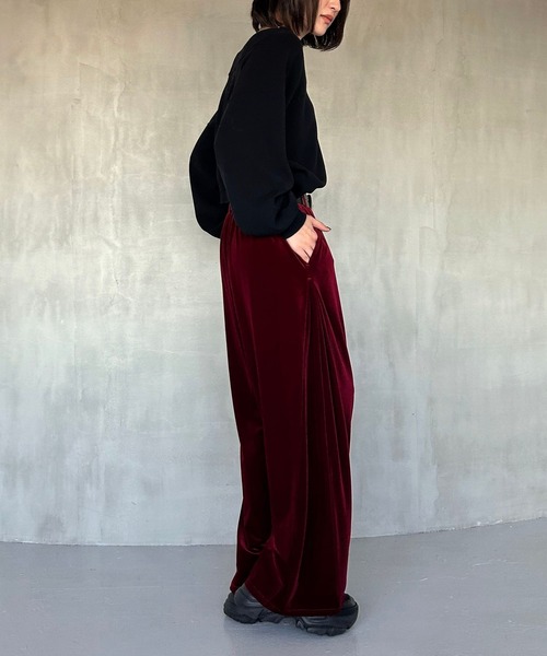 PAGEBOY(ページボーイ)の「サイドタックルーズベロアパンツ/イージーパンツ【4color・2size】(その他パンツ・レディース・ブラック/ブラウン/レッド/ベージュ・SMALL/MEDIUM)」の18枚目の写真