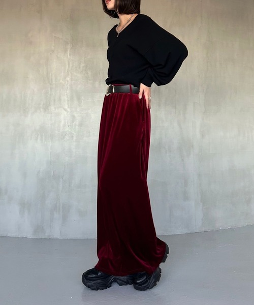 PAGEBOY(ページボーイ)の「サイドタックルーズベロアパンツ/イージーパンツ【4color・2size】(その他パンツ・レディース・ブラック/ブラウン/レッド/ベージュ・SMALL/MEDIUM)」の19枚目の写真