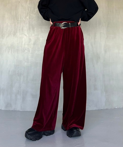 PAGEBOY(ページボーイ)の「サイドタックルーズベロアパンツ/イージーパンツ【4color・2size】(その他パンツ・レディース・ブラック/ブラウン/レッド/ベージュ・SMALL/MEDIUM)」の20枚目の写真