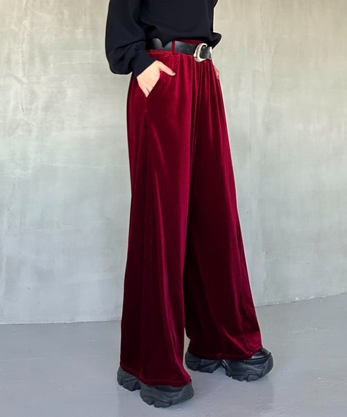 PAGEBOY(ページボーイ)の「サイドタックルーズベロアパンツ/イージーパンツ【4color・2size】(その他パンツ・レディース・ブラック/ブラウン/レッド/ベージュ・SMALL/MEDIUM)」の21枚目の写真