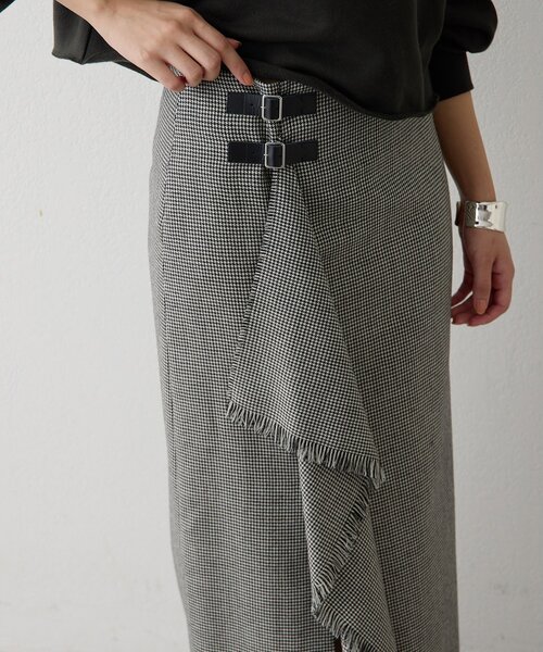 Whim Gazette（ウィムガゼット）の「チェックフリンジスカート