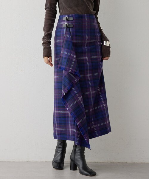 チェックフリンジスカート（スカート）｜Whim Gazette（ウィムガゼット