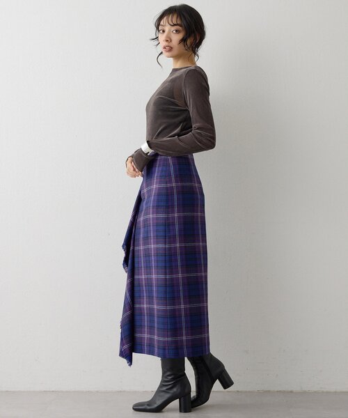 チェックフリンジスカート（スカート）｜Whim Gazette（ウィムガゼット