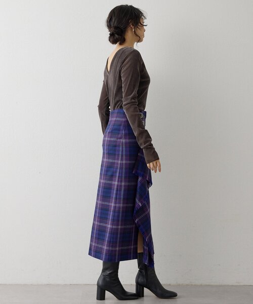 チェックフリンジスカート（スカート）｜Whim Gazette（ウィムガゼット