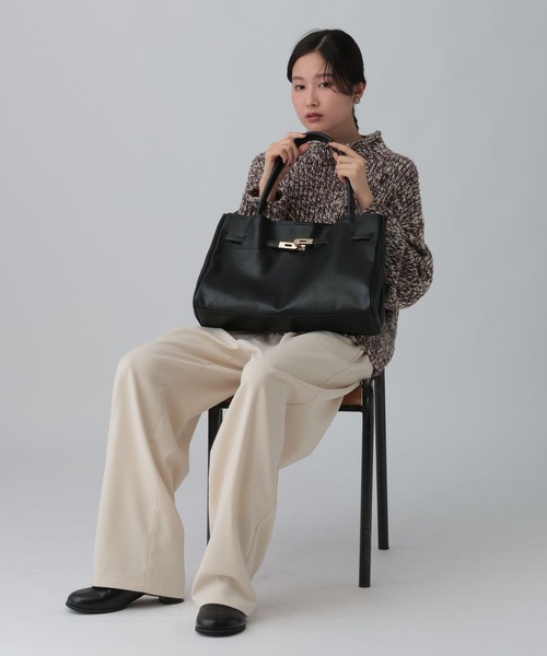 LEPSIM(レプシィム)の「ヴィンテージライクトート 593784(トートバッグ・レディース・ブラック/ブラウン・ONE SIZE)」の10枚目の写真