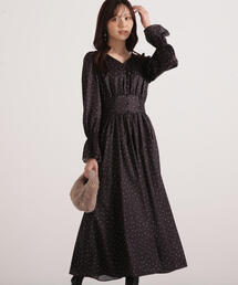 PROPORTION BODY DRESSING | クルミ釦付きギャザーワンピース / 1215240110(ワンピース)