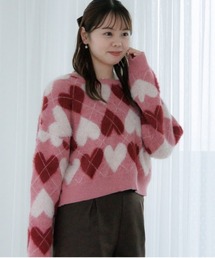 flower | ハートアーガイルニット(ニット/セーター)