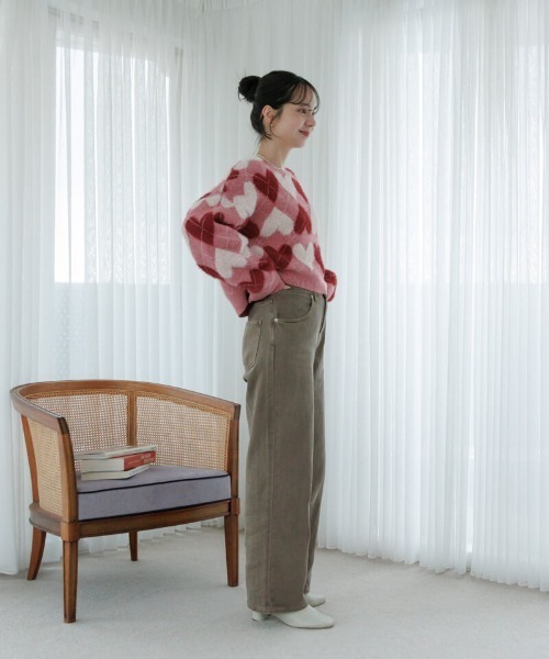 flower（フラワー）の「ハートアーガイルニット（ニット/セーター・レディース・レッド/グレー・FREE）」の21枚目の写真