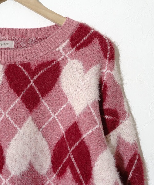 セール】ハートアーガイルニット（ニット/セーター）｜flower