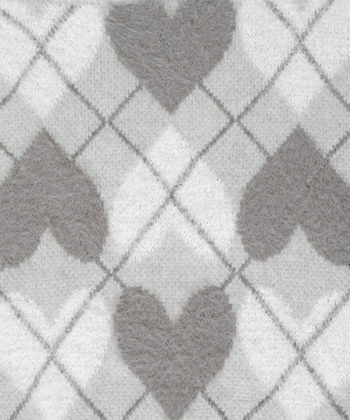 flower（フラワー）の「ハートアーガイルニット（ニット/セーター・レディース・レッド/グレー・FREE）」の8枚目の写真