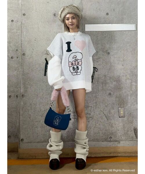 EVRIS（エヴリス）の「【Esther Bunny × EVRIS】バニージャガードニット（ニット/セーター・レディース・グレー/ホワイト・FREE）」の13枚目の写真