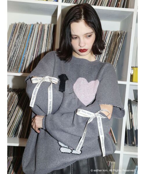 EVRIS（エヴリス）の「【Esther Bunny × EVRIS】バニージャガードニット（ニット/セーター・レディース・グレー/ホワイト・FREE）」の20枚目の写真