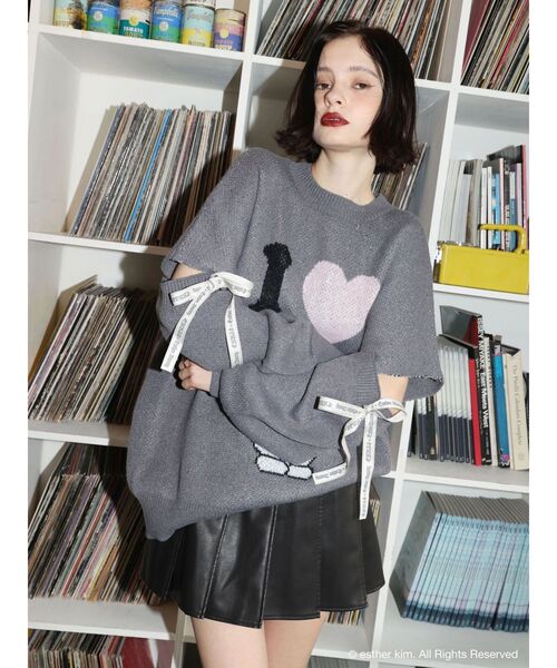 EVRIS（エヴリス）の「【Esther Bunny × EVRIS】バニージャガードニット（ニット/セーター・レディース・グレー/ホワイト・FREE）」の21枚目の写真