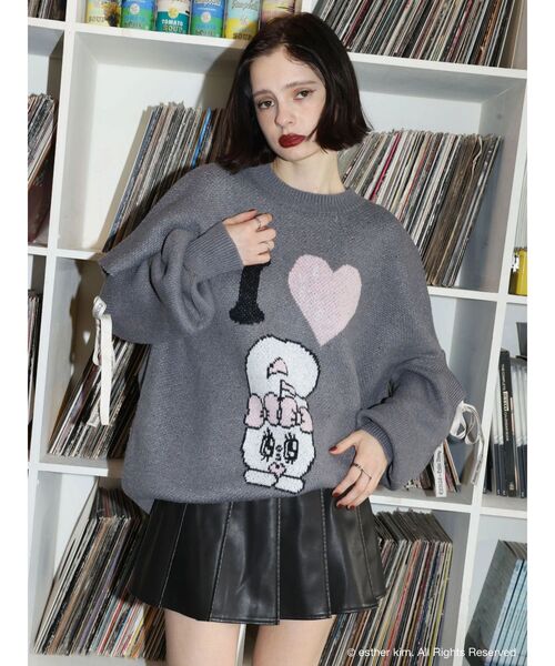 EVRIS（エヴリス）の「【Esther Bunny × EVRIS】バニージャガードニット（ニット/セーター・レディース・グレー/ホワイト・FREE）」の22枚目の写真