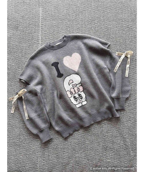 EVRIS（エヴリス）の「【Esther Bunny × EVRIS】バニージャガードニット（ニット/セーター・レディース・グレー/ホワイト・FREE）」の3枚目の写真