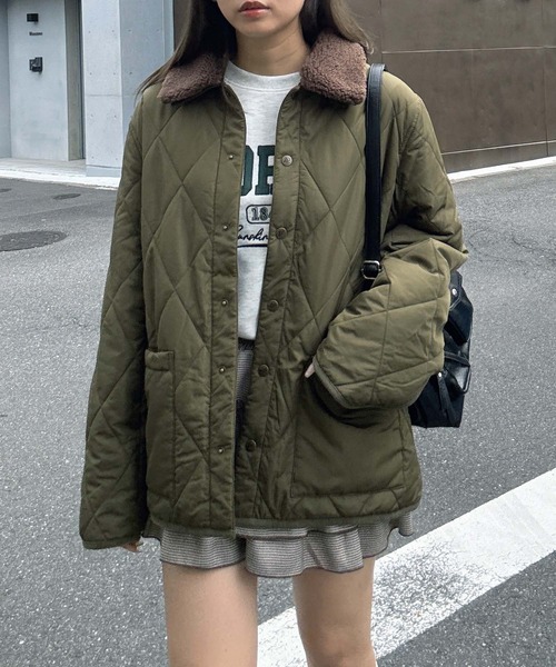 セール】♪衿取り外し可能 2WAYキルティングジャケット（ブルゾン