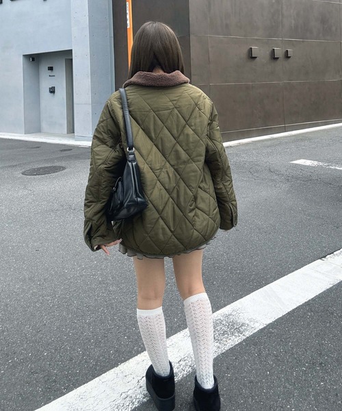 セール】♪衿取り外し可能 2WAYキルティングジャケット（ブルゾン