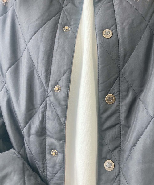 AS KNOW AS plus（アズノゥアズプラス）の「♪衿取り外し可能 2WAYキルティングジャケット（ブルゾン・レディース・ブラック/カーキ/アイボリー・FREE）」の9枚目の写真