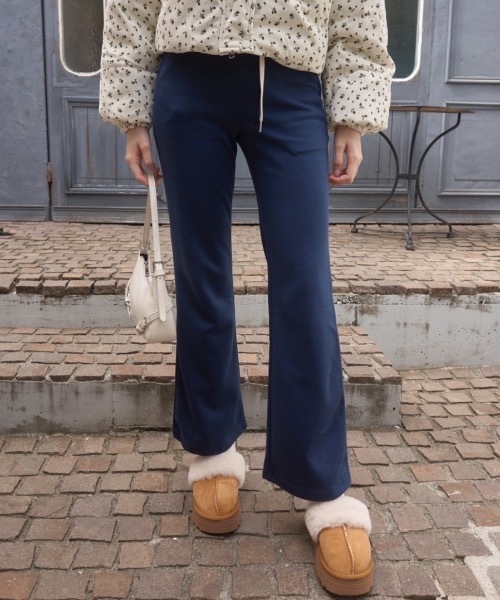 Birthday room(バースデイルーム)の「ロゴブーツカットパンツ/logo boot cut pants(スウェットパンツ・レディース・ネイビー/ブラウン・FREE)」の12枚目の写真