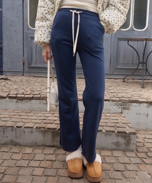 Birthday room(バースデイルーム)の「ロゴブーツカットパンツ/logo boot cut pants(スウェットパンツ・レディース・ネイビー/ブラウン・FREE)」の13枚目の写真