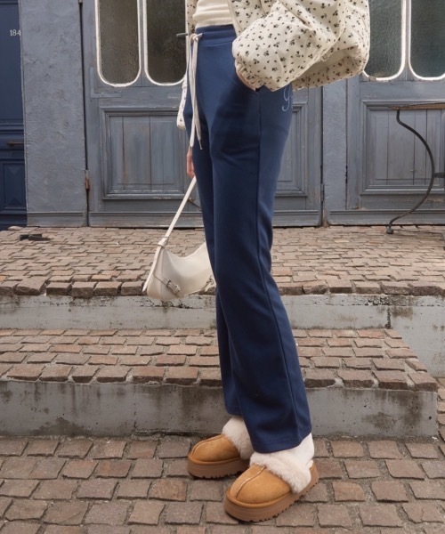 Birthday room(バースデイルーム)の「ロゴブーツカットパンツ/logo boot cut pants(スウェットパンツ・レディース・ネイビー/ブラウン・FREE)」の14枚目の写真
