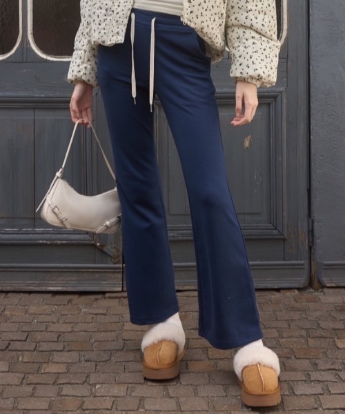 Birthday room(バースデイルーム)の「ロゴブーツカットパンツ/logo boot cut pants(スウェットパンツ・レディース・ネイビー/ブラウン・FREE)」の15枚目の写真