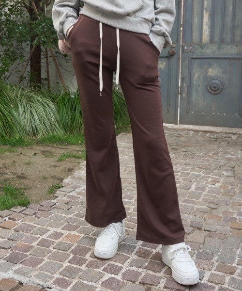 Birthday room(バースデイルーム)の「ロゴブーツカットパンツ/logo boot cut pants(スウェットパンツ・レディース・ネイビー/ブラウン・FREE)」の7枚目の写真