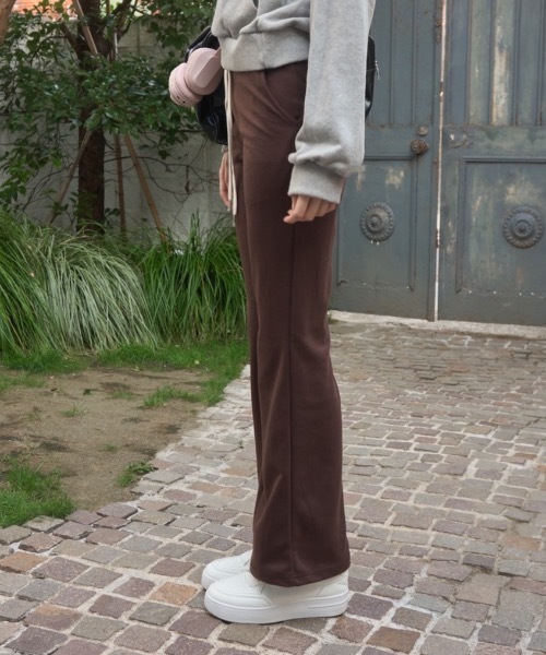Birthday room(バースデイルーム)の「ロゴブーツカットパンツ/logo boot cut pants(スウェットパンツ・レディース・ネイビー/ブラウン・FREE)」の8枚目の写真
