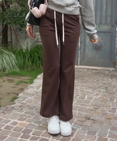 Birthday room(バースデイルーム)の「ロゴブーツカットパンツ/logo boot cut pants(スウェットパンツ・レディース・ネイビー/ブラウン・FREE)」の9枚目の写真