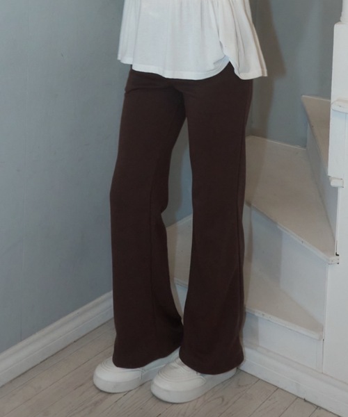 Birthday room(バースデイルーム)の「ロゴブーツカットパンツ/logo boot cut pants(スウェットパンツ・レディース・ネイビー/ブラウン・FREE)」の4枚目の写真