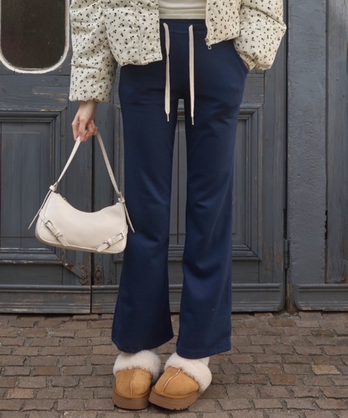 Birthday room(バースデイルーム)の「ロゴブーツカットパンツ/logo boot cut pants(スウェットパンツ・レディース・ネイビー/ブラウン・FREE)」の10枚目の写真