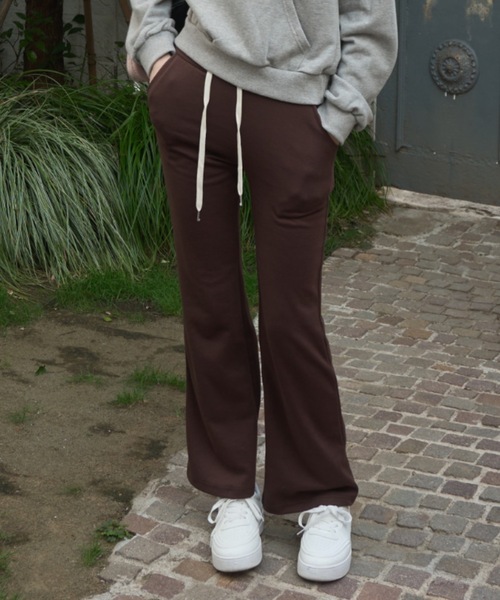 Birthday room(バースデイルーム)の「ロゴブーツカットパンツ/logo boot cut pants(スウェットパンツ・レディース・ネイビー/ブラウン・FREE)」の18枚目の写真