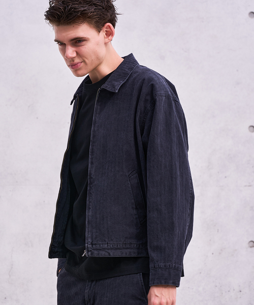 WISM(ウィズム)の「NAMELESSNESS / ネームレスネス HERRINGBONE ZIP BLOUSON(ブルゾン・メンズ・ブラック・3/2)」の13枚目の写真