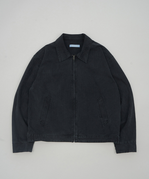 WISM(ウィズム)の「NAMELESSNESS / ネームレスネス HERRINGBONE ZIP BLOUSON(ブルゾン・メンズ・ブラック・3/2)」の4枚目の写真