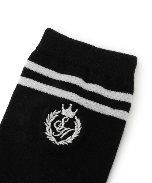 SHOO・LA・RUE(シューラルー)の「【セレモニー】エンブレムハイソックス(ソックス/靴下・キッズ・ブラック/アイボリー・79/75)」の5枚目の写真