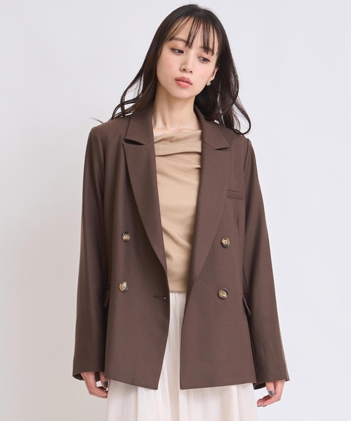 NOELA(ノエラ)の「ウールダブルブレストジャケット(その他アウター・レディース・ブラウン/チャコールグレー・S/M)」の1枚目の写真