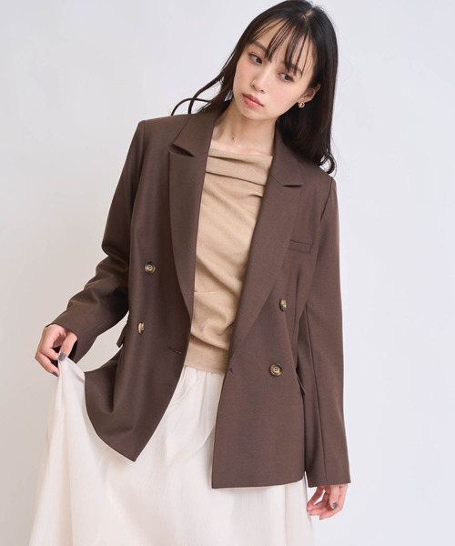 NOELA(ノエラ)の「ウールダブルブレストジャケット(その他アウター・レディース・ブラウン/チャコールグレー・S/M)」の4枚目の写真