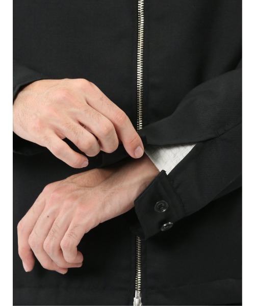 TAKA-Q(タカキュー)の「【ウール混 ストレッチ 防シワ】タカキュー NEO BASICS ハリントンジャケット(セットアップ可能)(カバーオール・メンズ・ブラック・MEDIUM/LARGE/X-LARGE)」の4枚目の写真