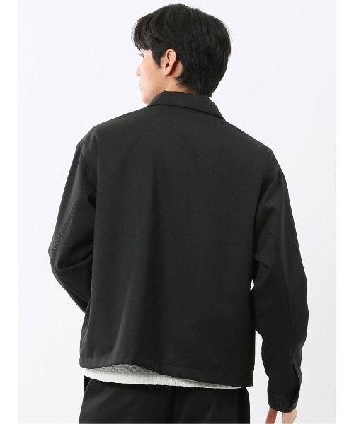 TAKA-Q(タカキュー)の「【ウール混 ストレッチ 防シワ】タカキュー NEO BASICS ハリントンジャケット(セットアップ可能)(カバーオール・メンズ・ブラック・MEDIUM/LARGE/X-LARGE)」の6枚目の写真