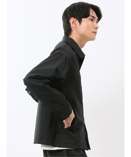 TAKA-Q(タカキュー)の「【ウール混 ストレッチ 防シワ】タカキュー NEO BASICS ハリントンジャケット(セットアップ可能)(カバーオール・メンズ・ブラック・MEDIUM/LARGE/X-LARGE)」の7枚目の写真