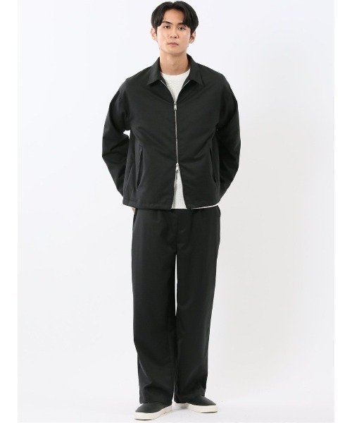 TAKA-Q(タカキュー)の「【ウール混 ストレッチ 防シワ】タカキュー NEO BASICS ハリントンジャケット(セットアップ可能)(カバーオール・メンズ・ブラック・MEDIUM/LARGE/X-LARGE)」の8枚目の写真