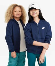 NIKE（ナイキ）の「ナイキ スポーツウェア クラブ フリース ジュニア フルジップ パーカー / Nike Sportswear Club Fleece Big Kids' Full-Zip Hoodie FD3004-410 Midnight Navy（パーカー・キッズ）」