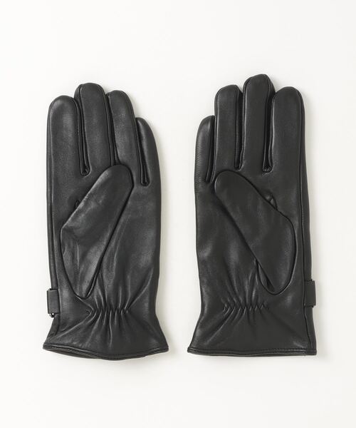 NANO universe(ナノユニバース)の「タッチパネル対応 ベルト付きラムレザーグローブ(手袋・メンズ・ブラック・FREE)」の9枚目の写真