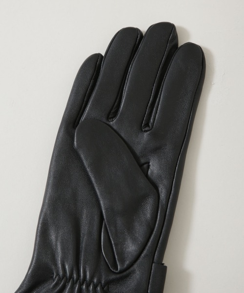 NANO universe(ナノユニバース)の「タッチパネル対応 ベルト付きラムレザーグローブ(手袋・メンズ・ブラック・FREE)」の7枚目の写真