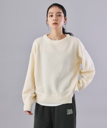 ロンTレイヤード風ニットプルオーバー